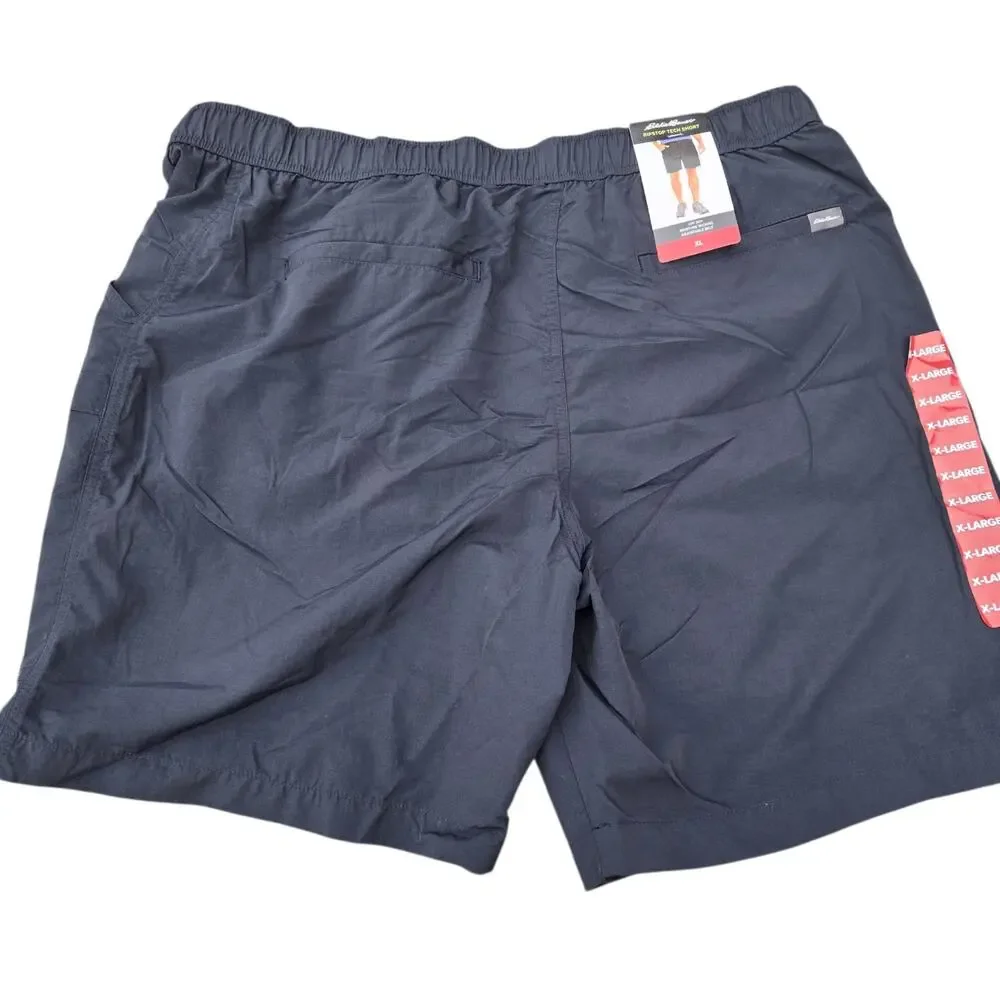 Eddie Bauer Men XL Moisture Wicking UPF+ 50 Ripstop Tech‎ Short XL Black Belted